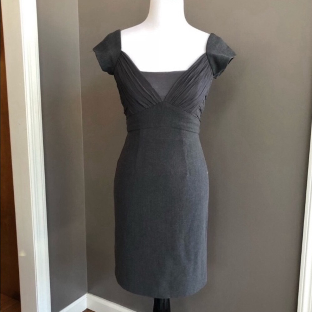 Black Halo cap sleeve sheath dress GREY SIZE 0